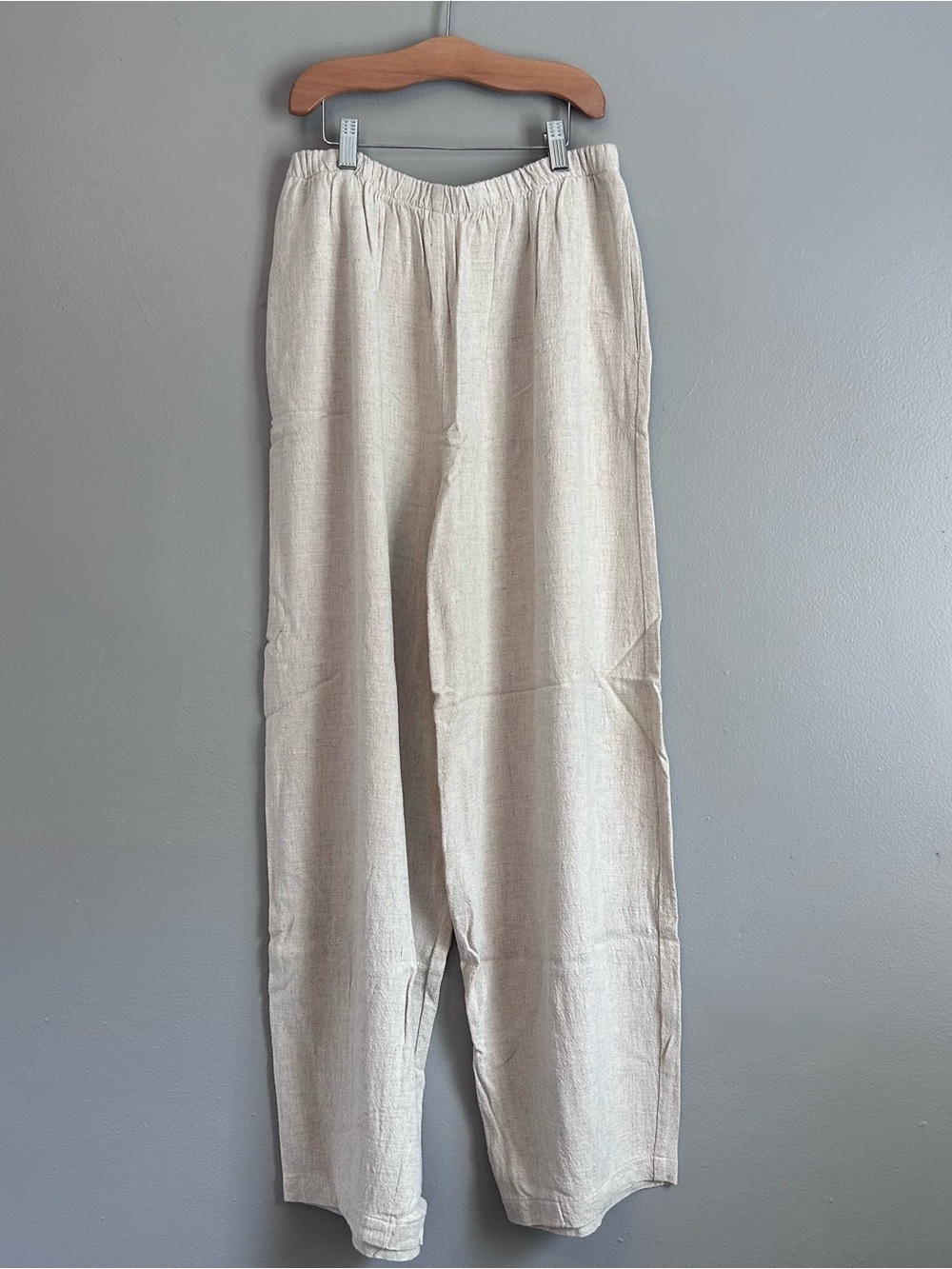 The Native One Neutral Linen-Blend Cropped Ankle Pants